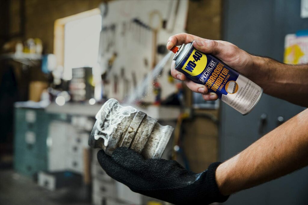 Using WD-40 Spray to clean the component