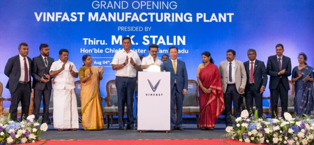 Inauguration event of Vinfast Plant in Tamil Nadu by Vinfast management & CM Stalin